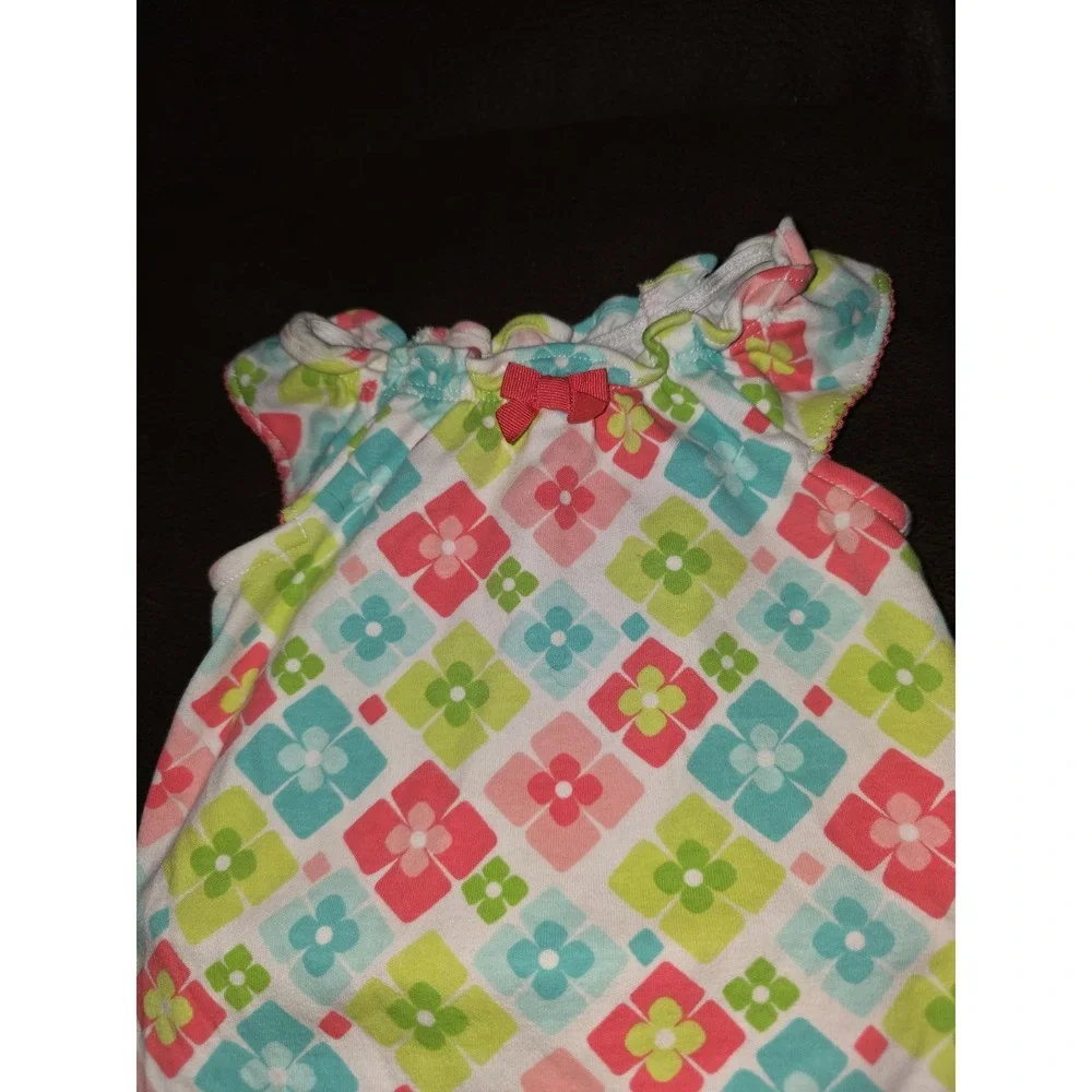 Gymboree layette line coral cutie floral bubble romper size 0‎ 3 months